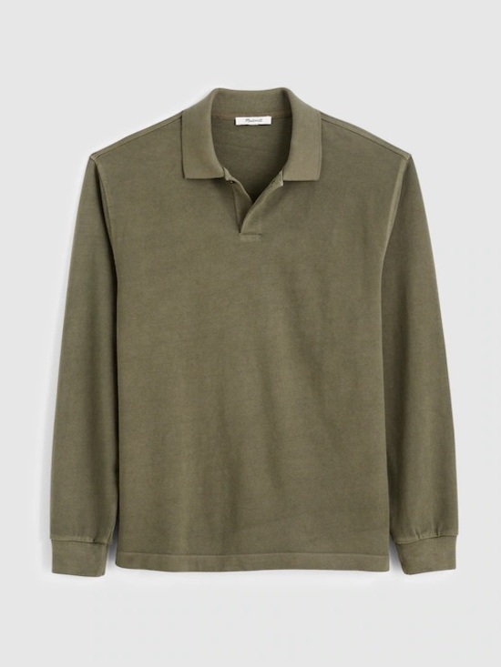 Madewell Other - Madewell Long Sleeve Compact-Knit Polo in Olive Slate Size M $88 NZ247
